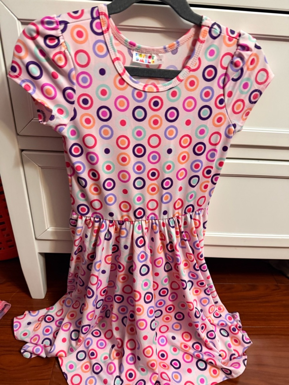 Dot Dot Smile Pink Multi-Circle Print Casual Dress